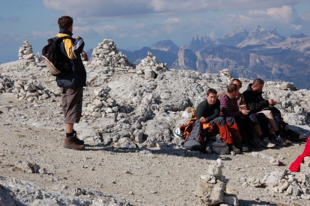Oběd na vrcholu Kleine Lagazuoi